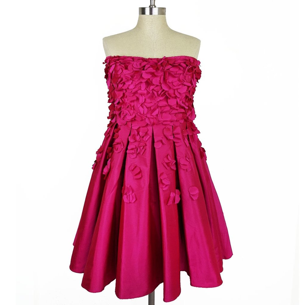 Calvin Klein Magenta Flower Petal Formal Dress